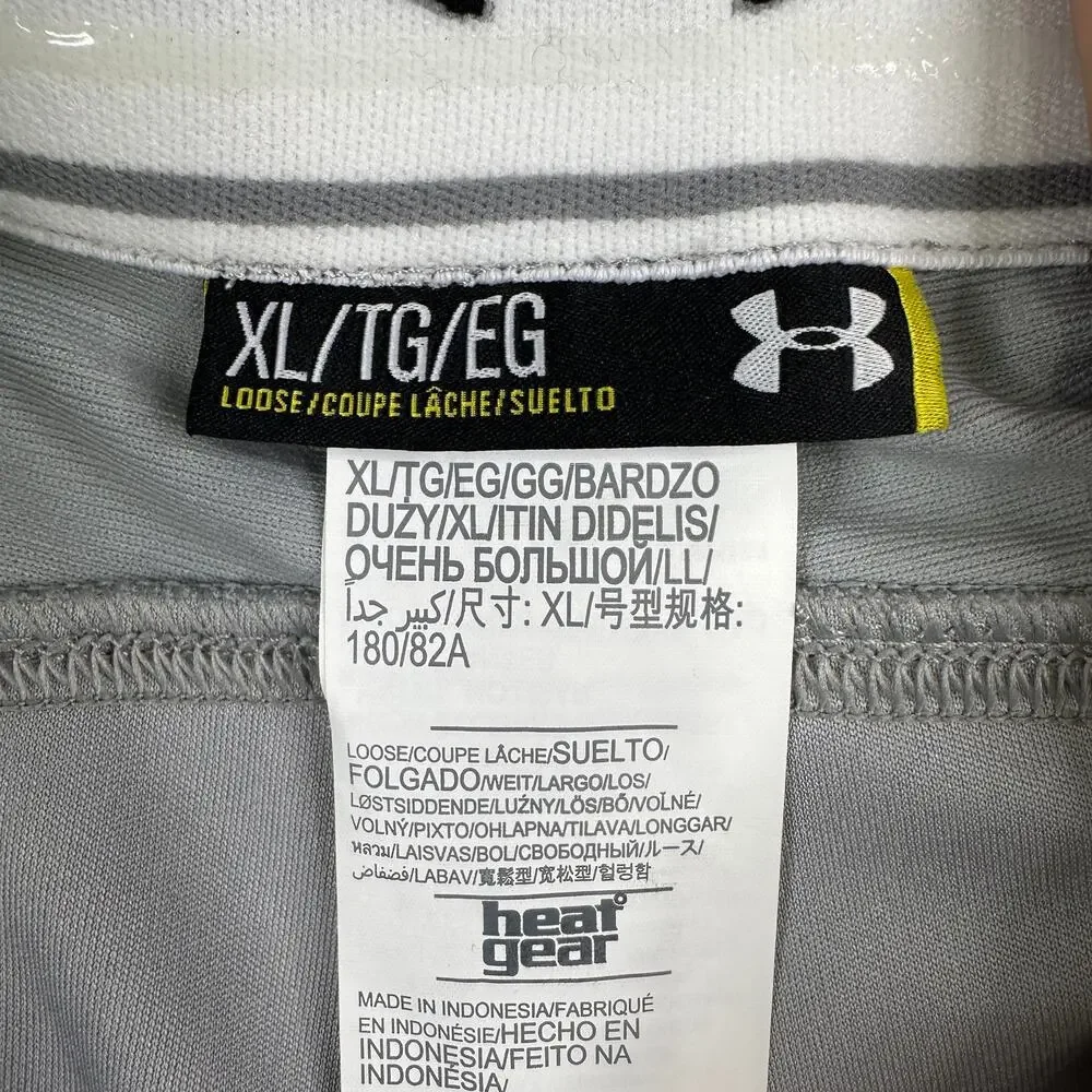 Under Armour HeatGear Baseball Pants Men XL Loose Relaxed Fit Gray Elastic Waist